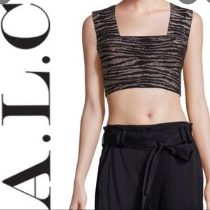 ♡BNWT $235 ICONIC A.L.C.™ ☆Ali☆ Metallic Signature Crop Top♡ Size XS♡